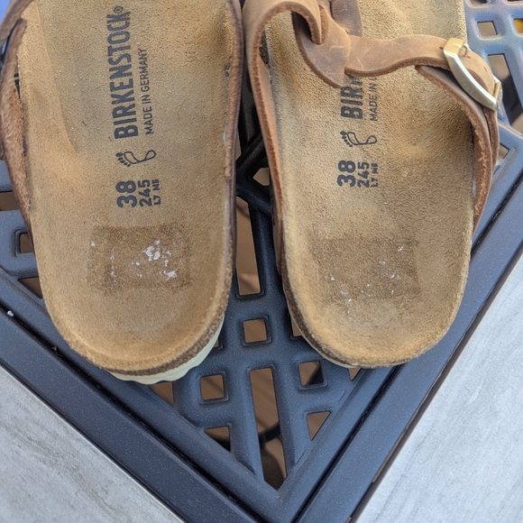 Birkenstock Gizeh Braided 38 Brown Leather Flip Flop Sandals - Picture 6 of 8